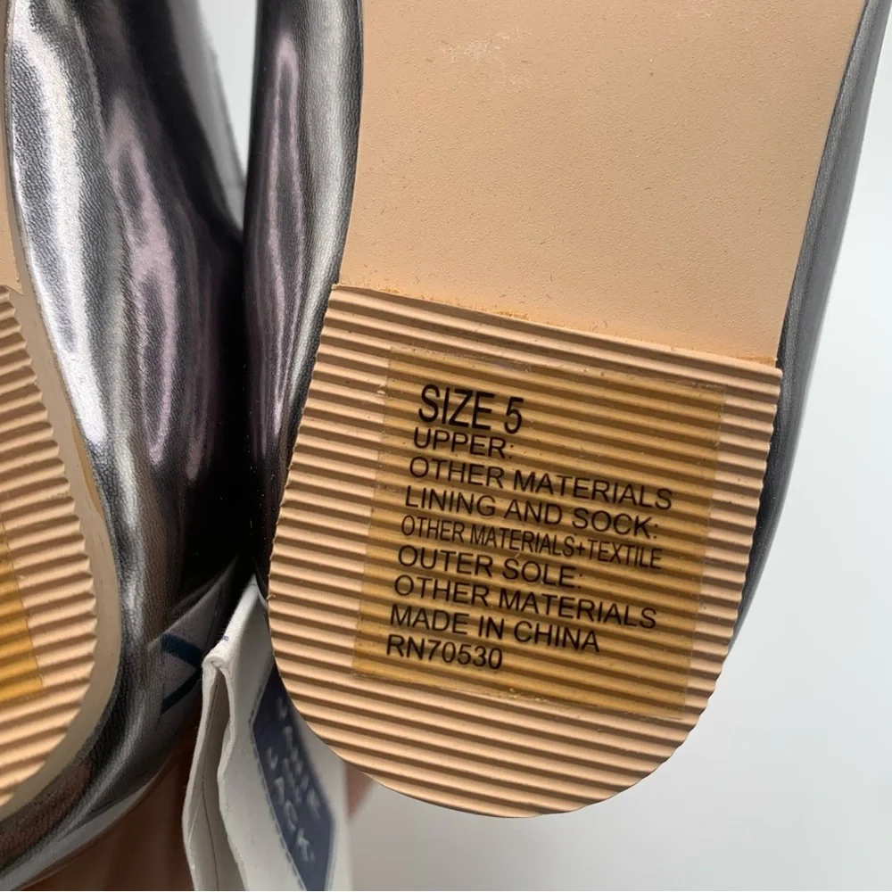 NWT Janie and Jack Metallic Mary Jane Dress Shoes size 5 baby shoes flats 1083 - Picture 5 of 7